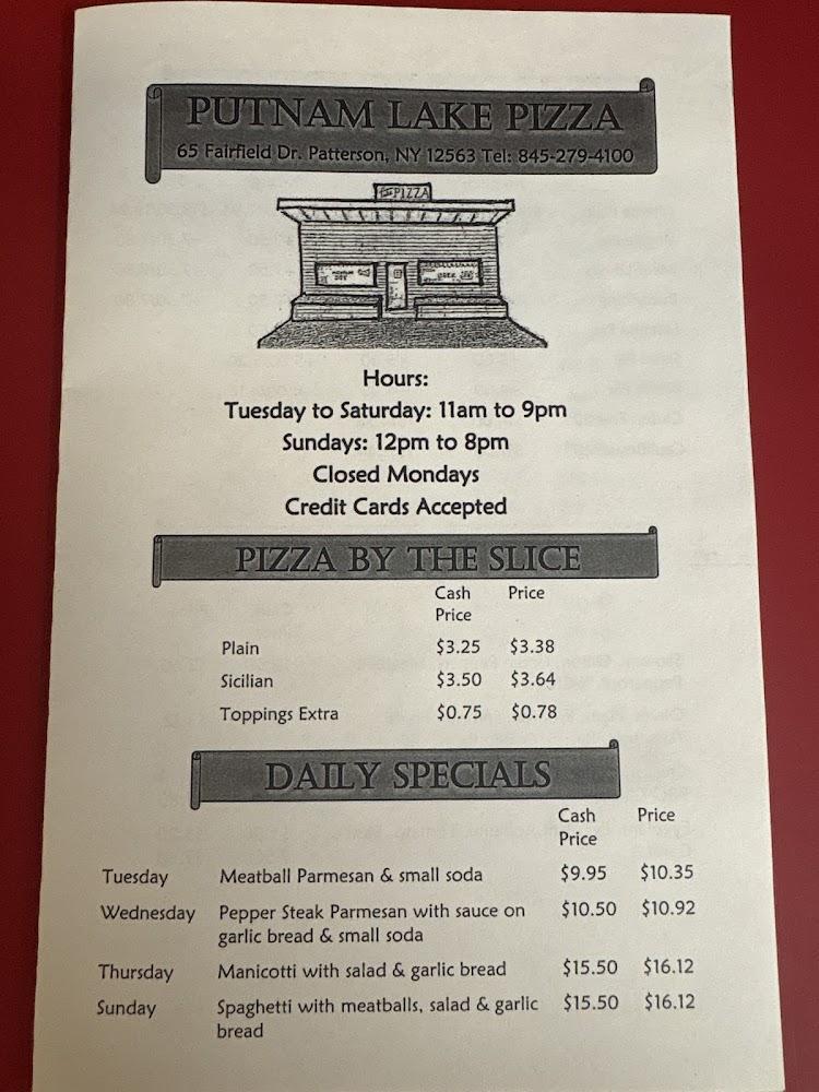 Putnam Lake Pizza Menu image 3